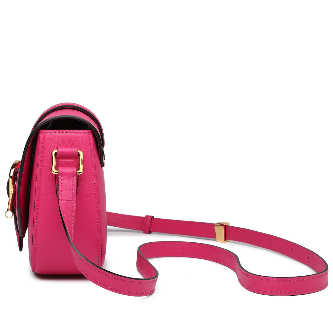 Handmade Pink SWIFT Leather Crossbody Flap Saddle Bags