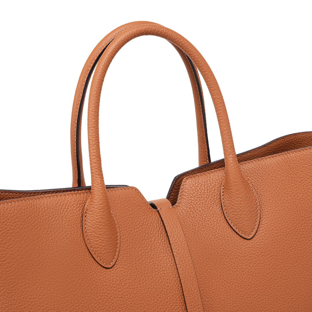 Handmade Gold Brown TOGO Leather Tote Bag
