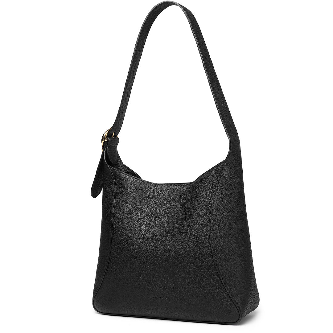 Handmade Black TOGO Leather Shoulder Hobo Bag