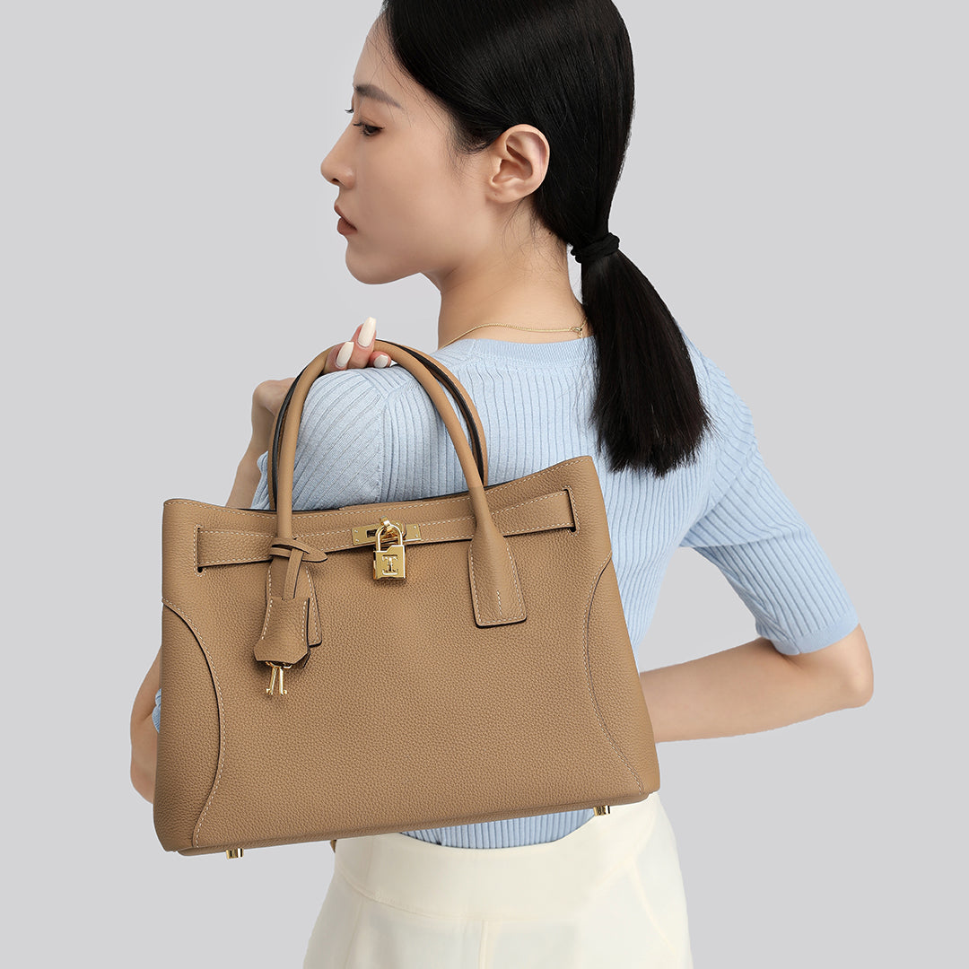 Handmade Milk Tea TOGO Leather Tote Bags