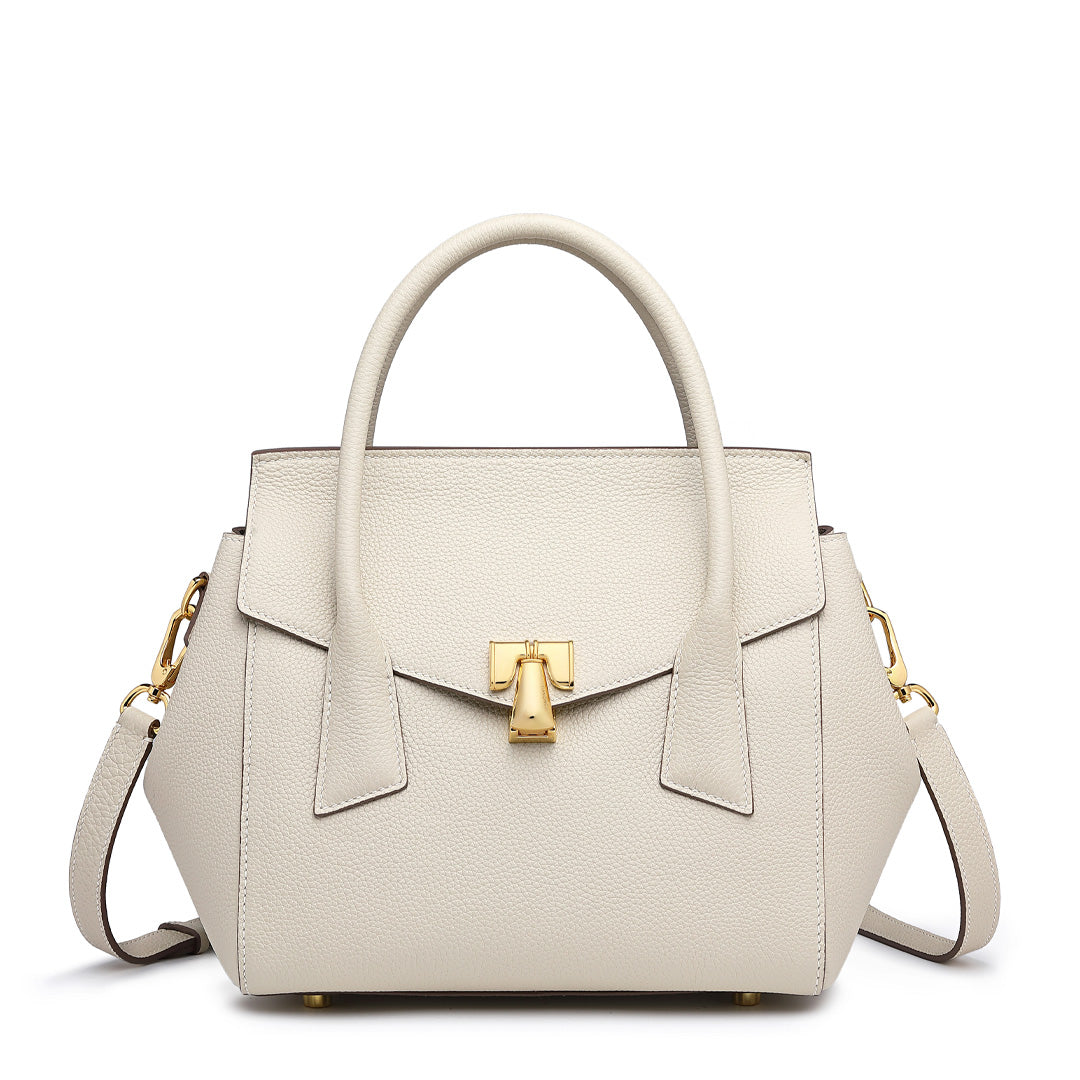 Handmade White TOGO Leather SongFu Tote Bag