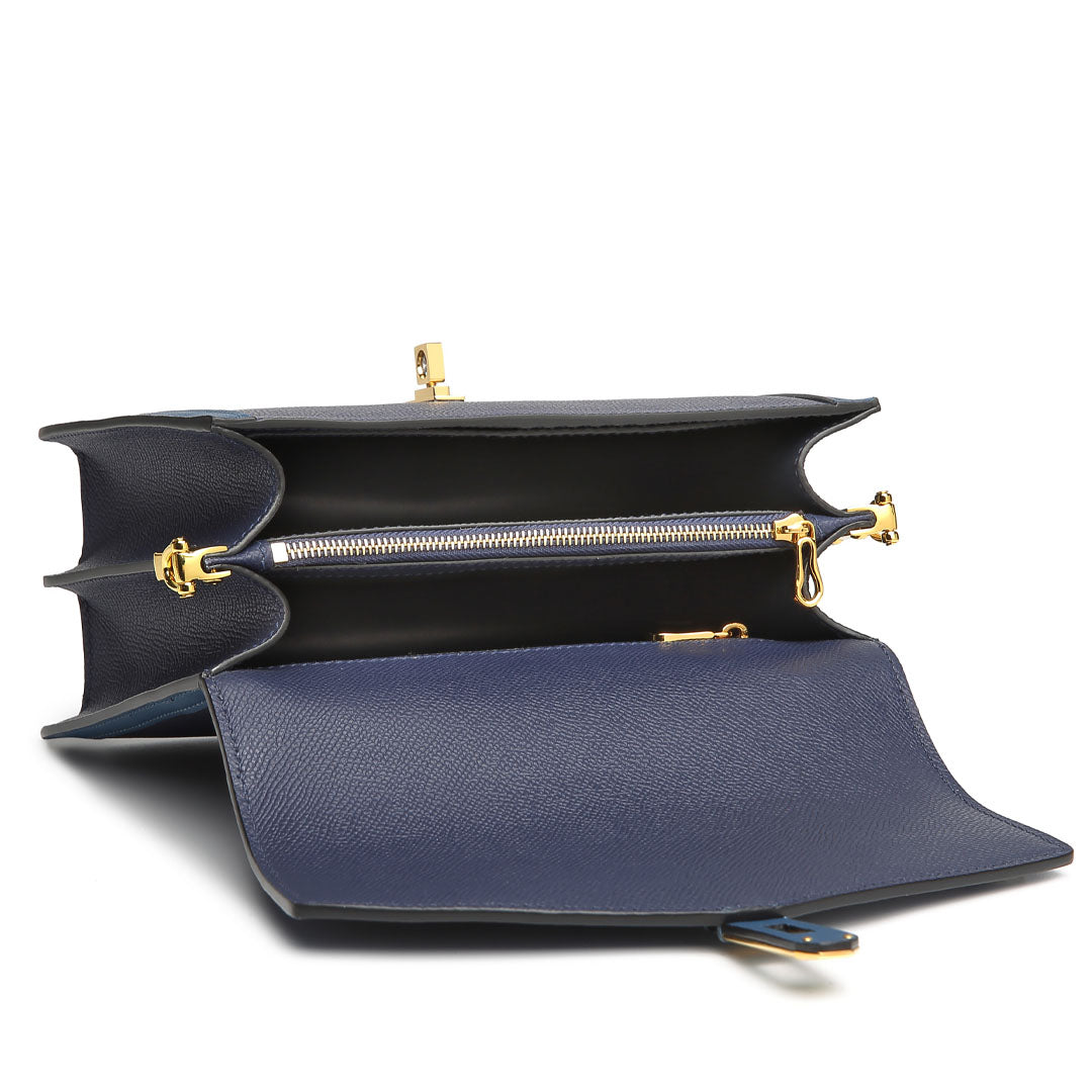 Handmade Blue EP SWIFT Leather Organ Crossbody Bag