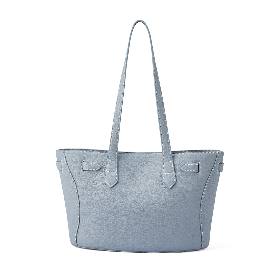 Handmade Blue TOGO Leather Shoulder Tote Bag