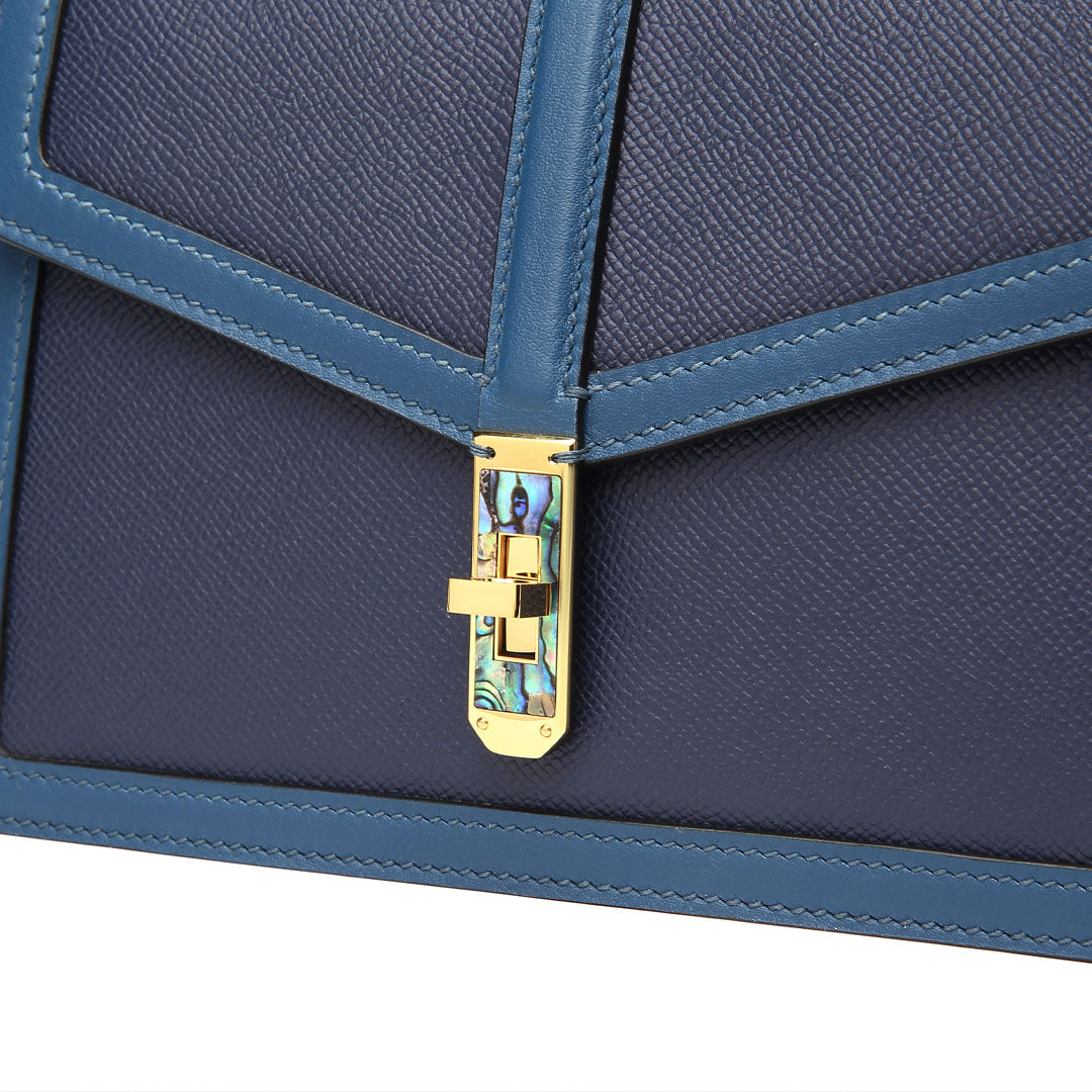 Handmade Blue EP SWIFT Leather Organ Crossbody Bag