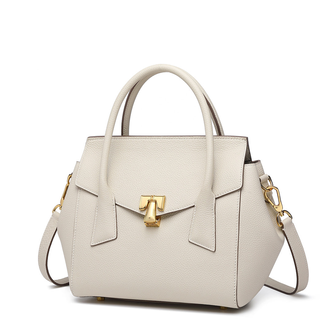 Handmade White TOGO Leather SongFu Tote Bag