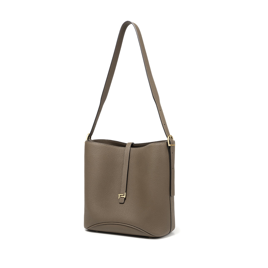 Handmade Etoupe TOGO Leather Bucket Bag