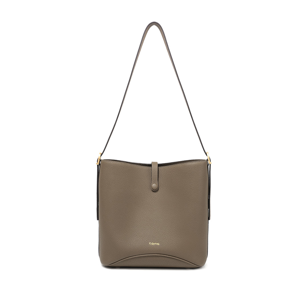 Handmade Etoupe TOGO Leather Bucket Bag