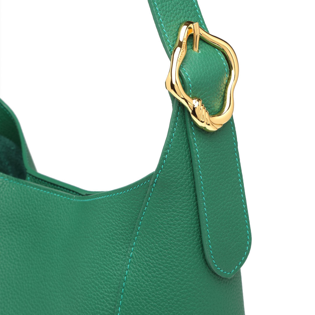 Handmade Green TOGO Leather Shoulder Hobo Bag
