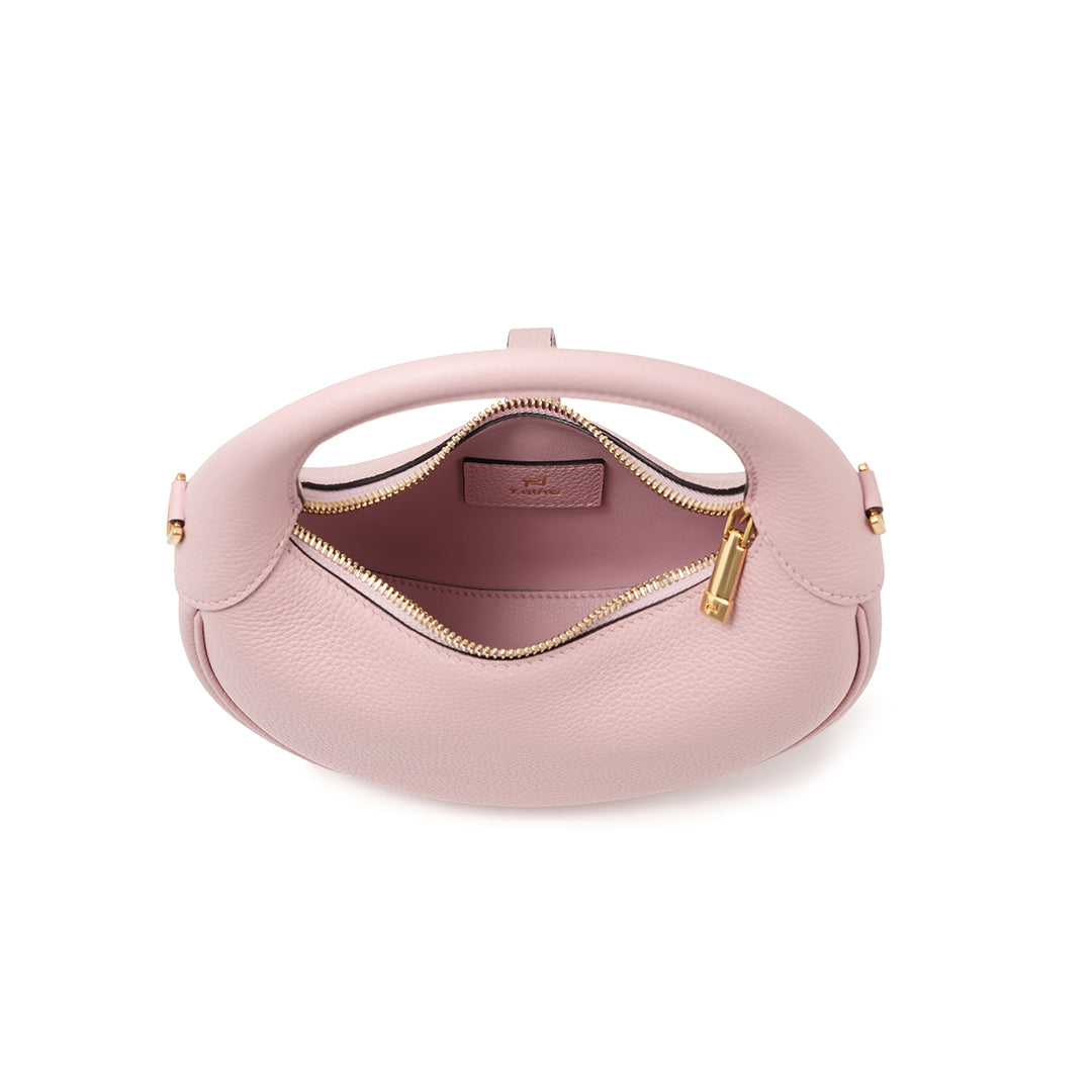 Handmade Pink TOGO Leather Crescent Bag