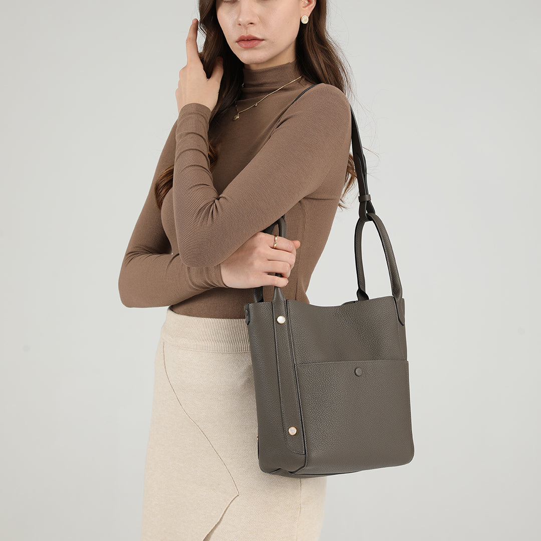 Handmade Etain TOGO Leather Picotin Tote Bag