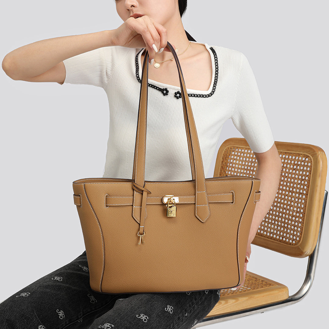 Handmade Milk Tea TOGO Leather Shoulder Tote Bag