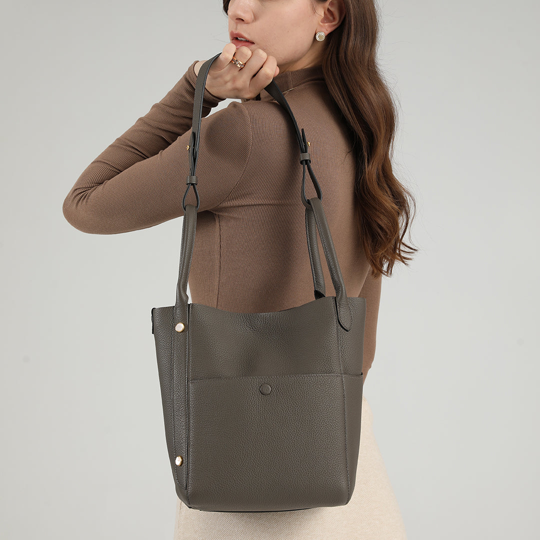 Handmade Etain TOGO Leather Picotin Tote Bag