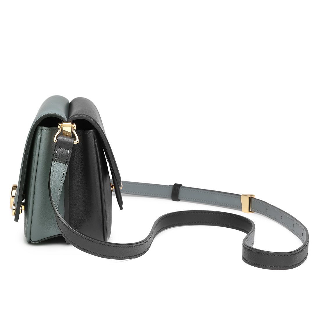 Handmade Blue SWIFT Leather Crossbody Gemini Saddle Bag