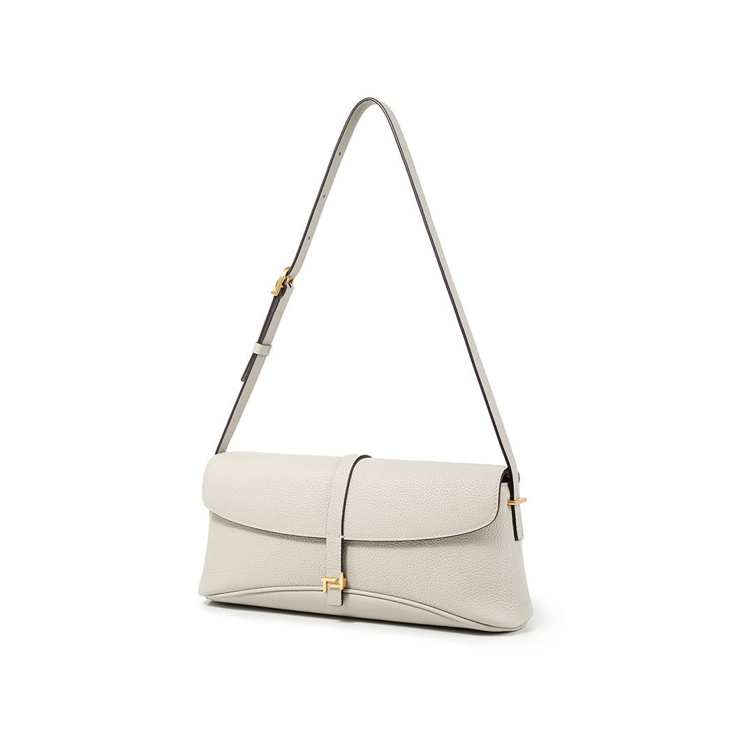 Handmade Gray TOGO Leather Shoulder Bag