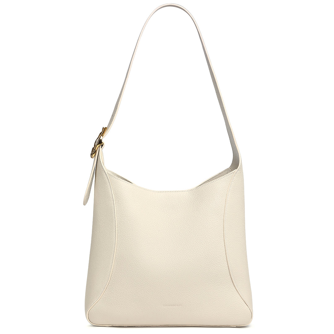 Handmade White TOGO Leather Shoulder Hobo Bag