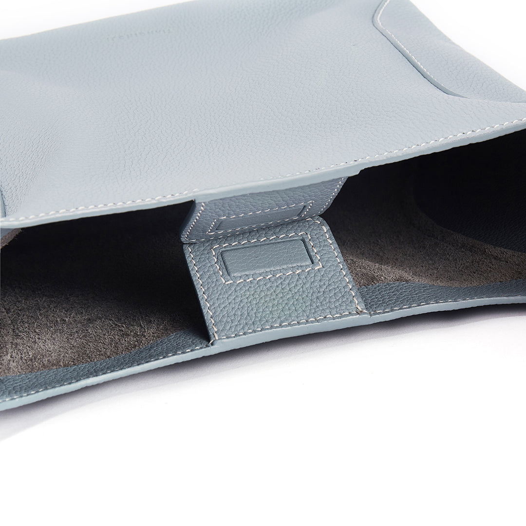 Handmade Blue TOGO Leather Shoulder Hobo Bag