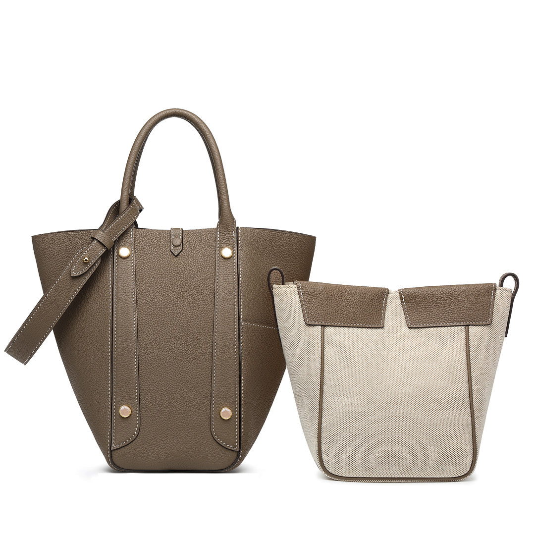 Handmade Etoupe TOGO Leather Picotin Tote Bag