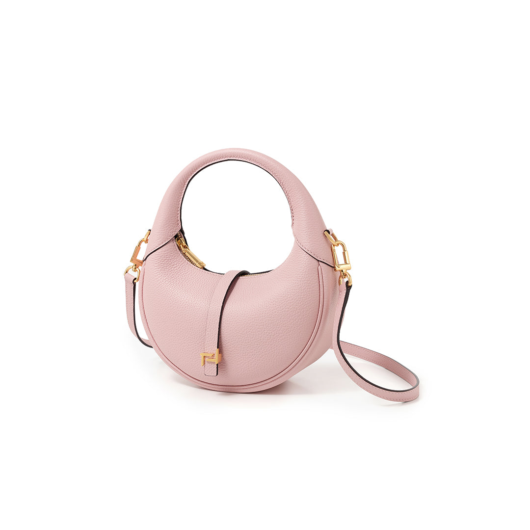 Handmade Pink TOGO Leather Crescent Bag
