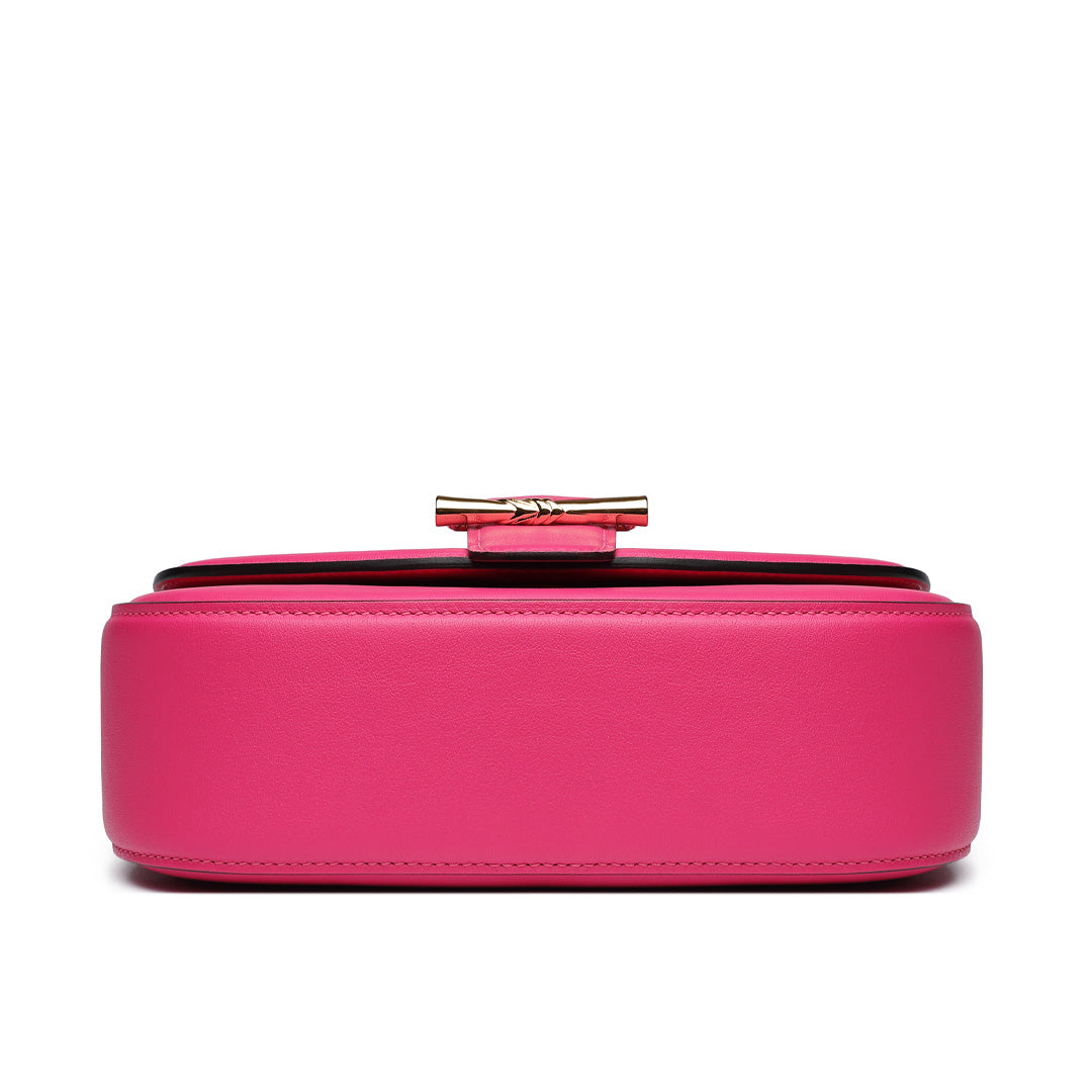 Handmade Pink SWIFT Leather Crossbody Flap Saddle Bags