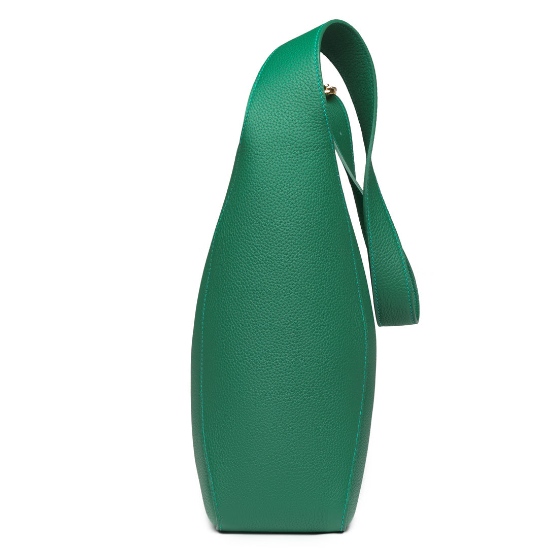 Handmade Green TOGO Leather Shoulder Hobo Bag
