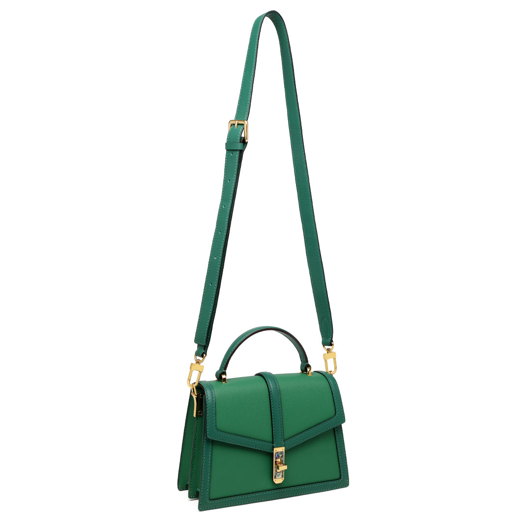 Handmade Green EP SWIFT Leather Organ Crossbody Bag