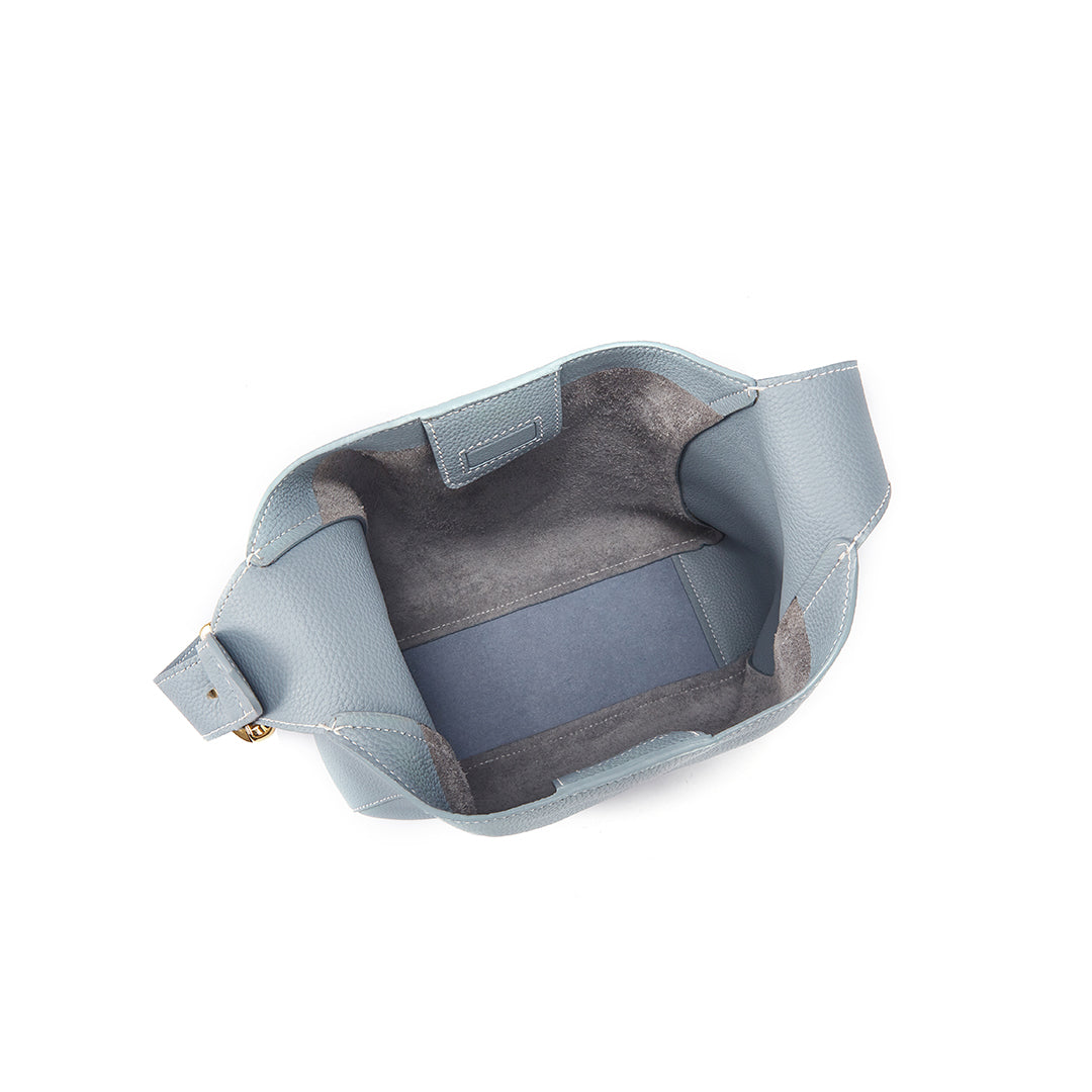 Handmade Blue TOGO Leather Shoulder Hobo Bag