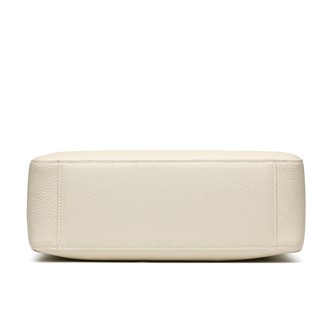 Handmade White TOGO Leather Shoulder Hobo Bag