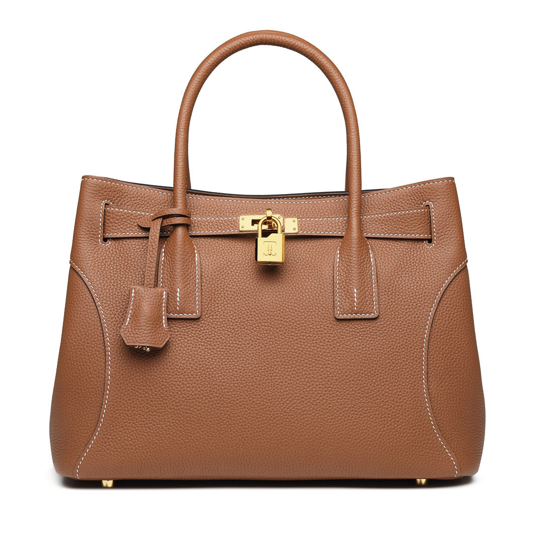 Handmade Gold Brown TOGO Leather Tote Bags