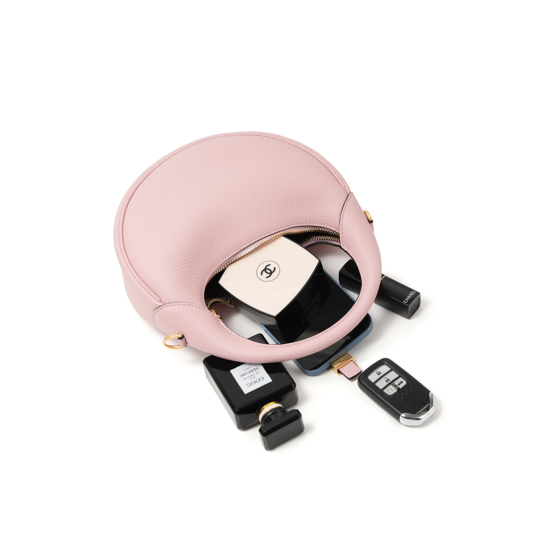 Handmade Pink TOGO Leather Crescent Bag