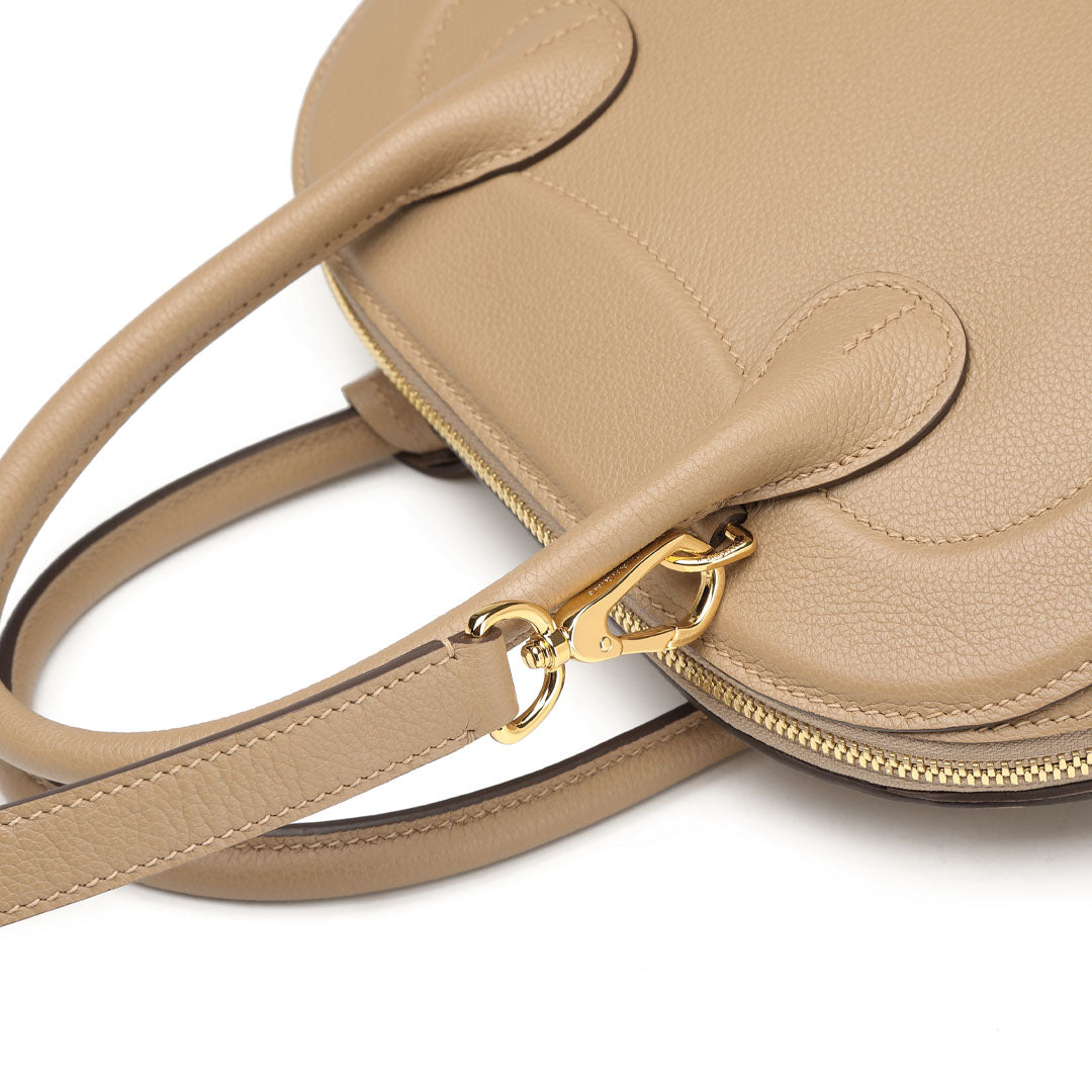 Handmade Milk Tea EVE Leather Dome Shell Tote Bag