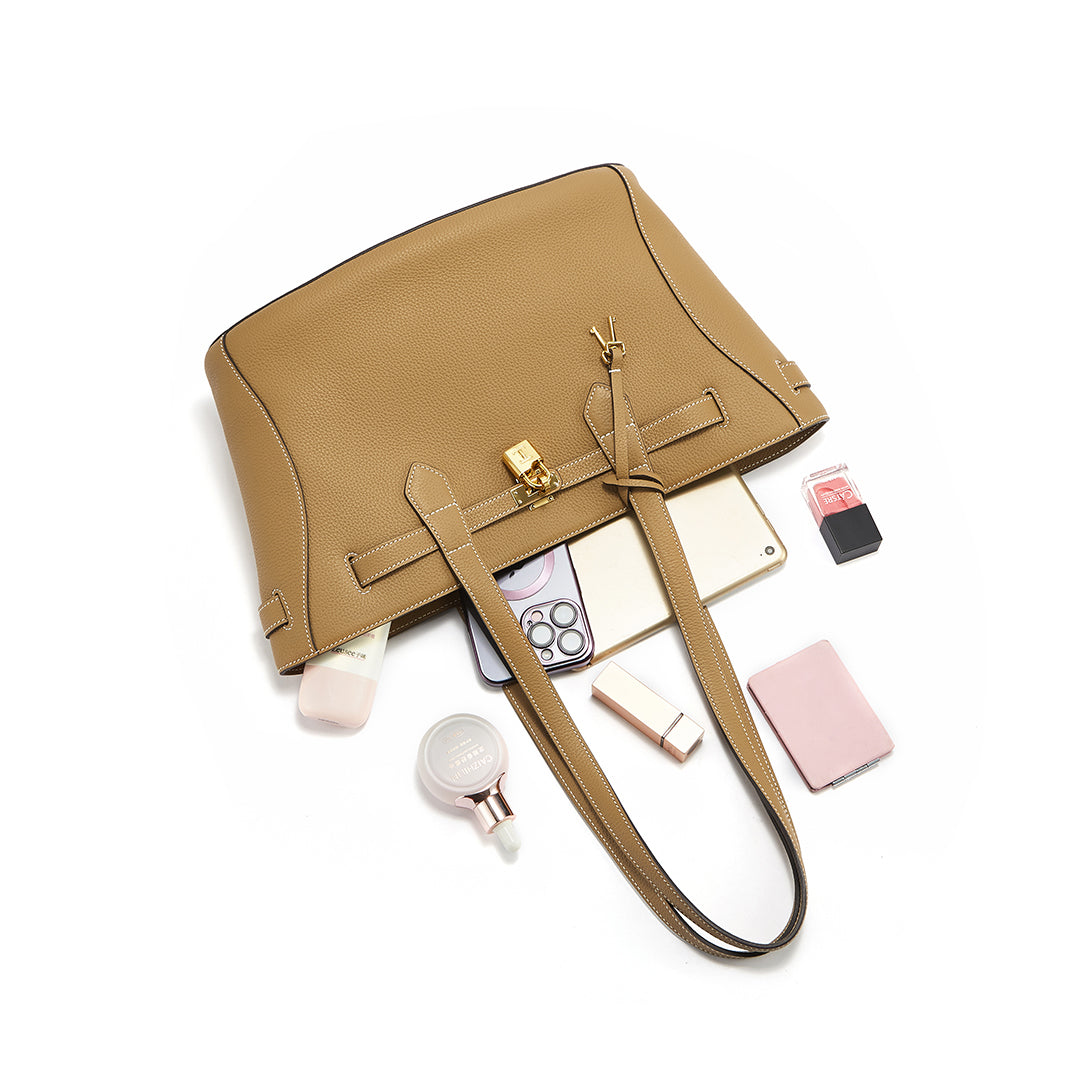 Handmade Milk Tea TOGO Leather Shoulder Tote Bag