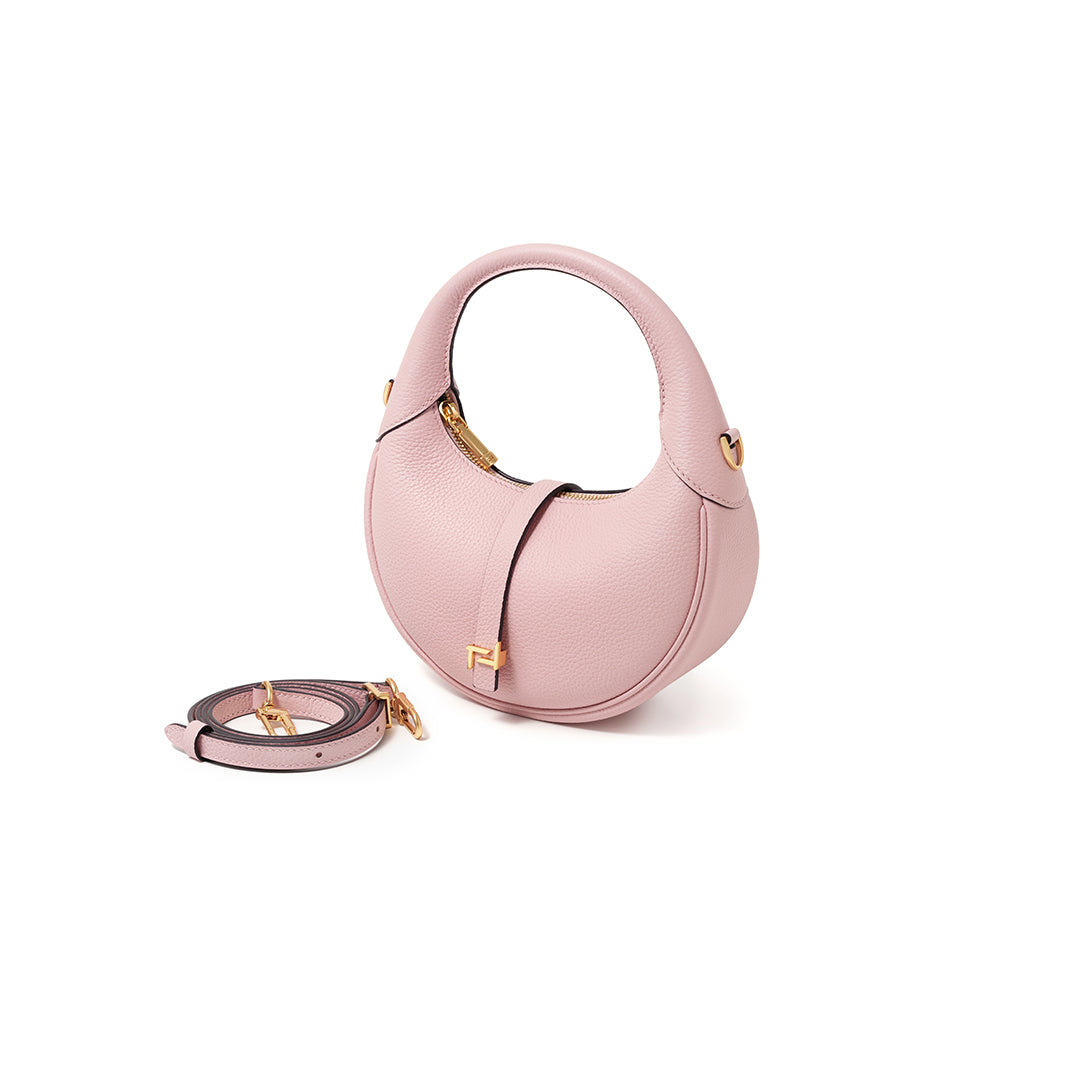 Handmade Pink TOGO Leather Crescent Bag