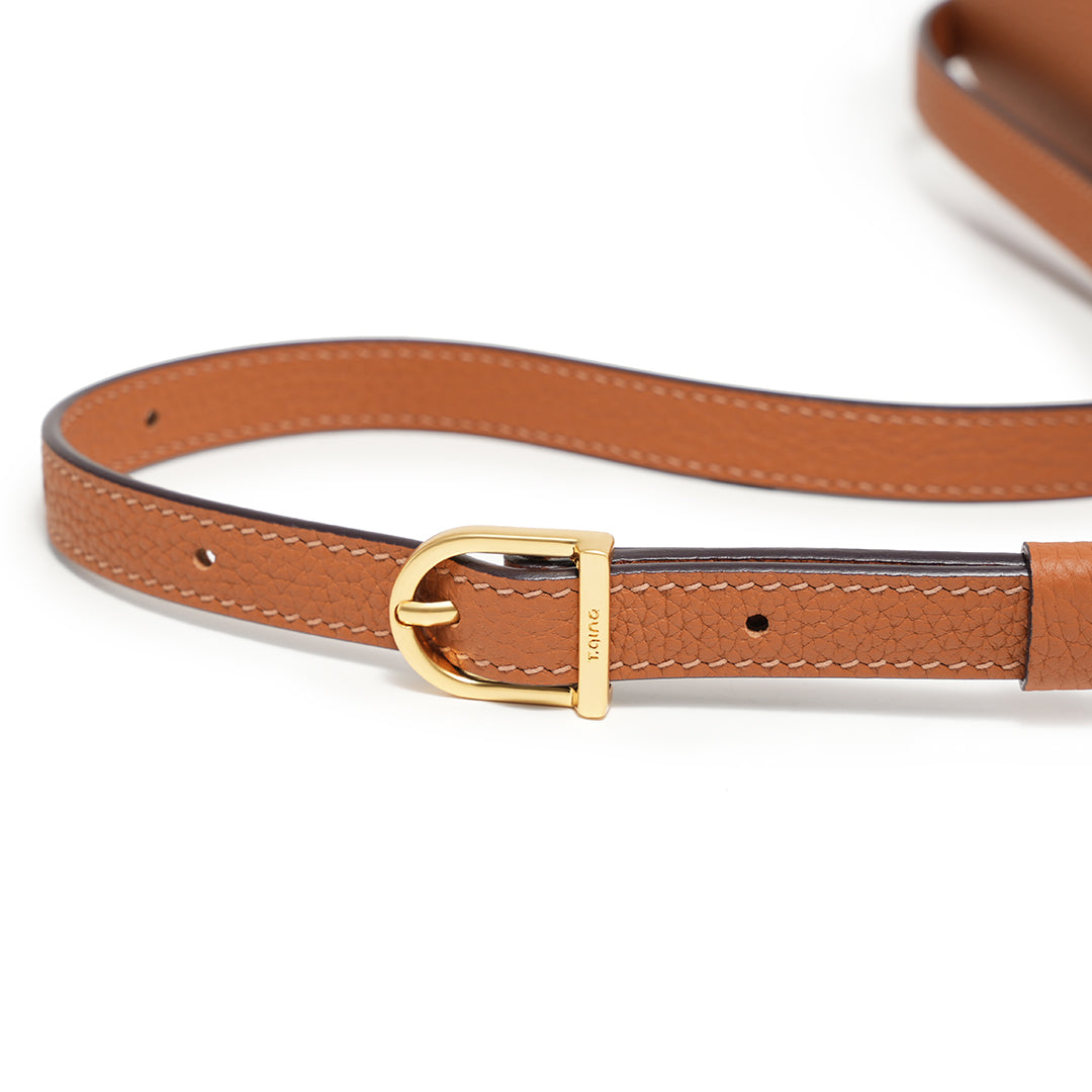 Handmade Gold Brown TOGO Leather Shoulder Bag