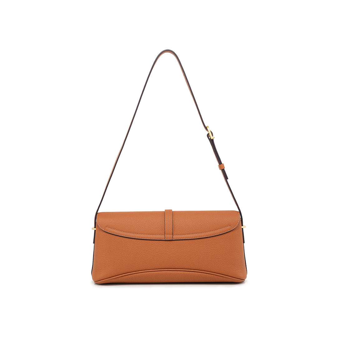 Handmade Gold Brown TOGO Leather Shoulder Bag