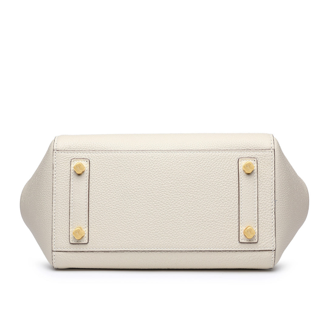 Handmade White TOGO Leather SongFu Tote Bag