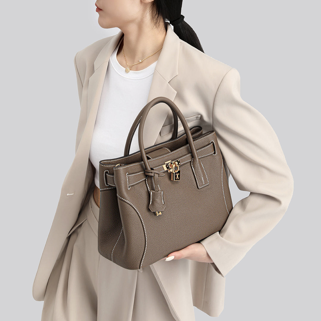 Handmade Etoupe TOGO Leather Tote Bags