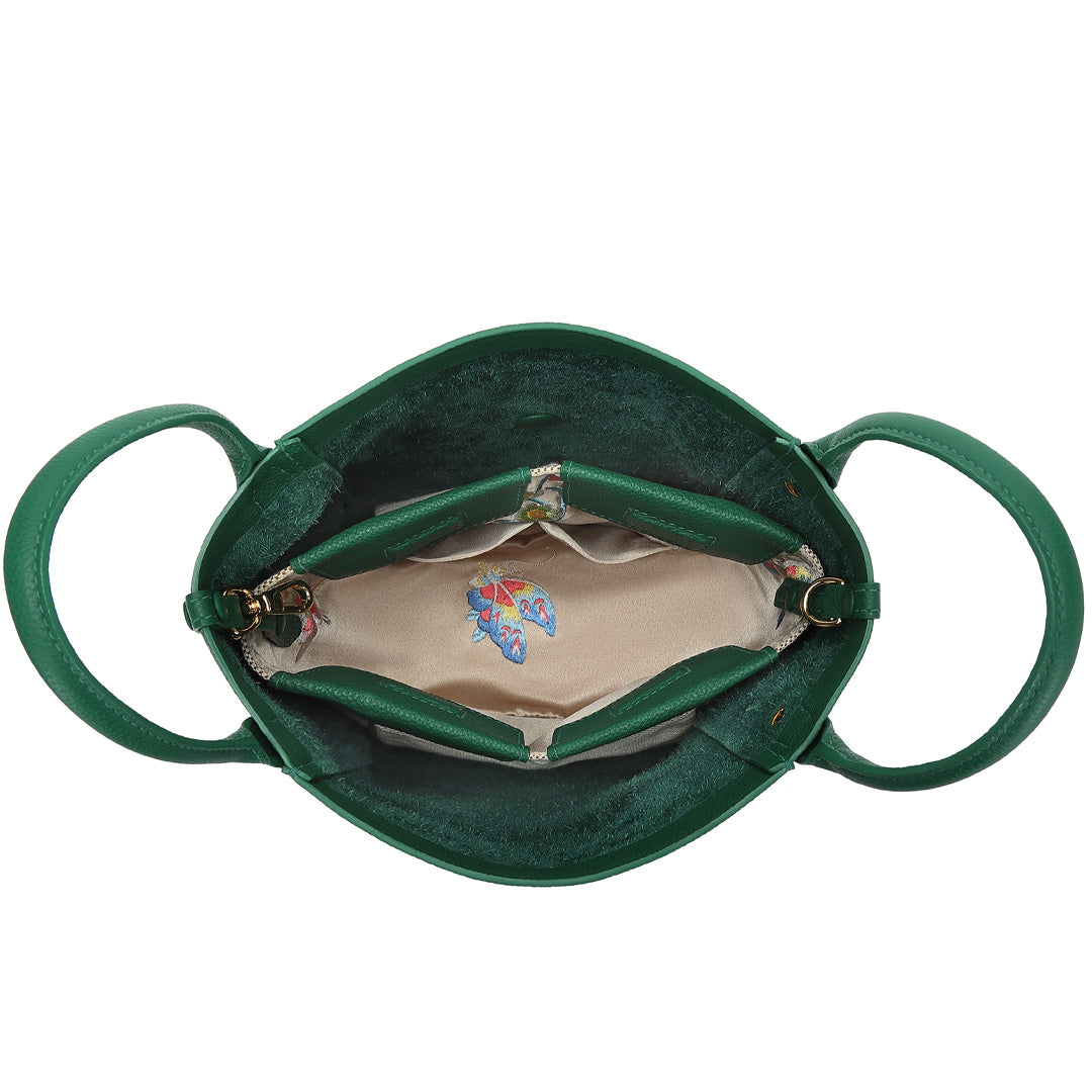 Handmade Green TOGO Leather Picotin Tote Bag