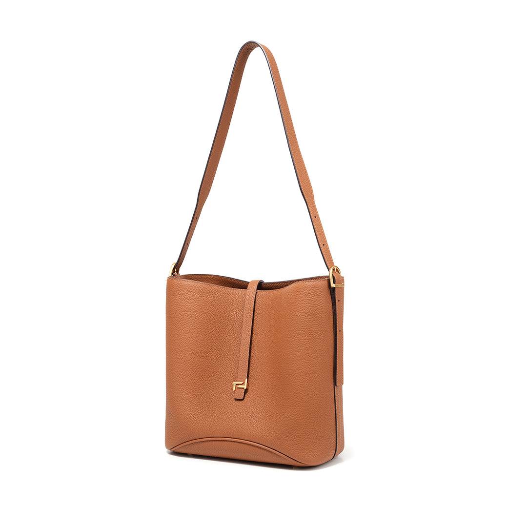Handmade Gold Brown TOGO Leather Bucket Bag