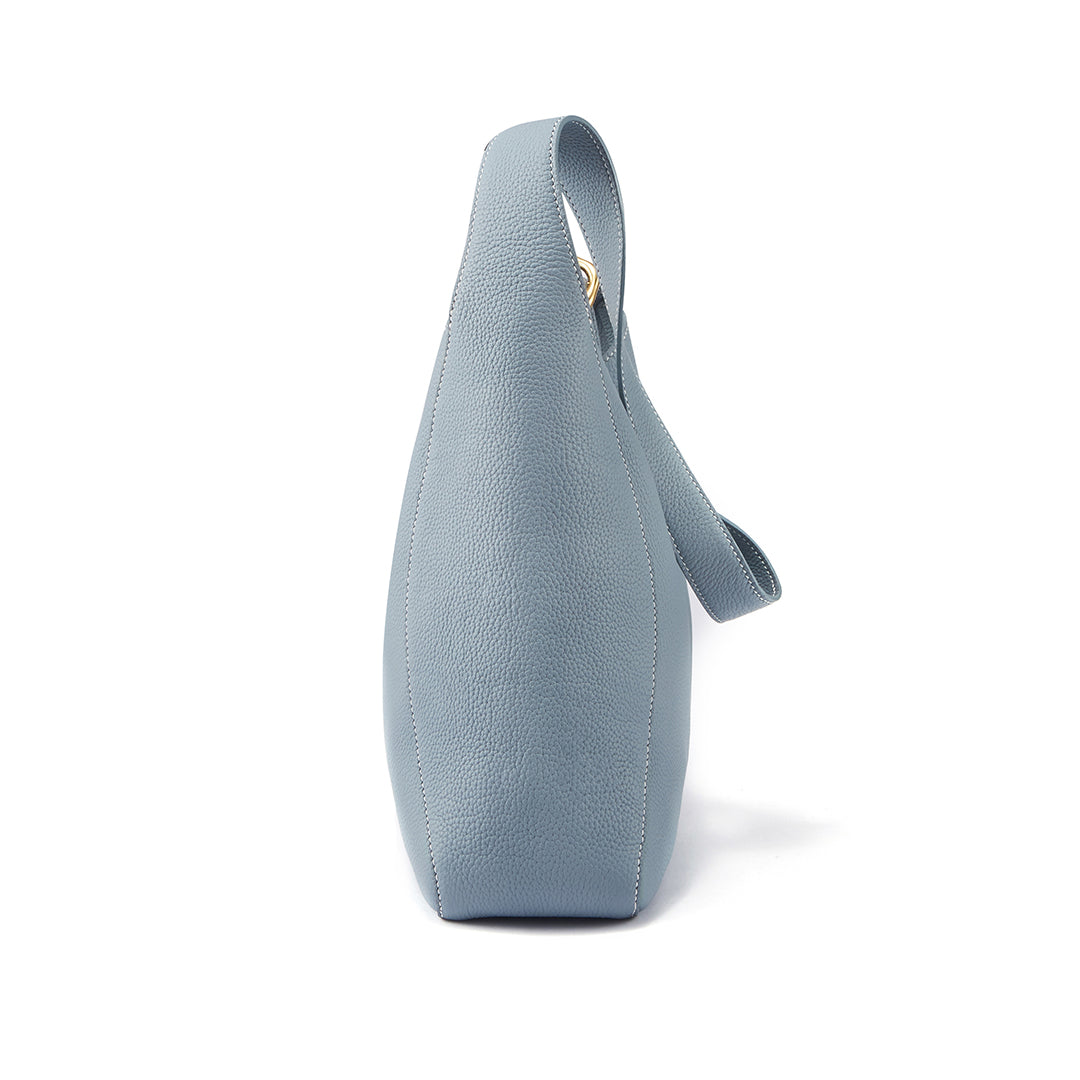 Handmade Blue TOGO Leather Shoulder Hobo Bag