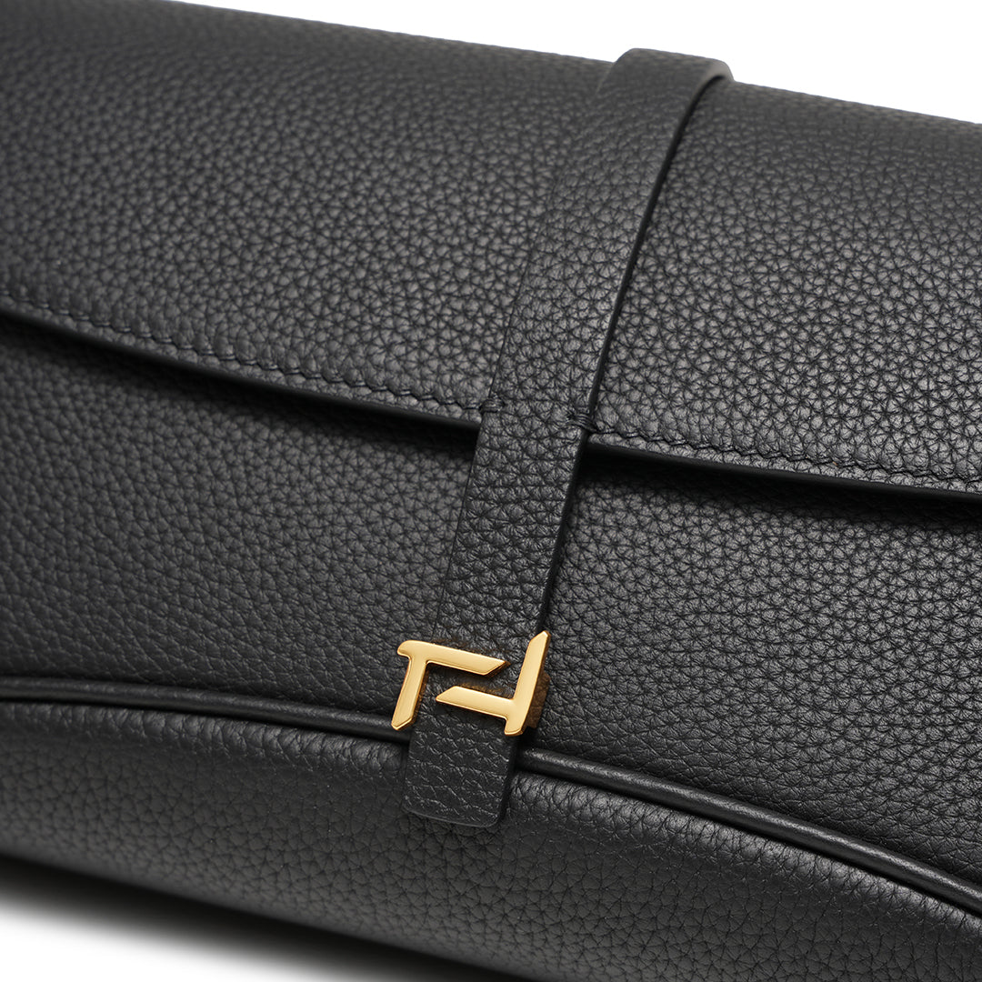 Handmade Black TOGO Leather Shoulder Bag