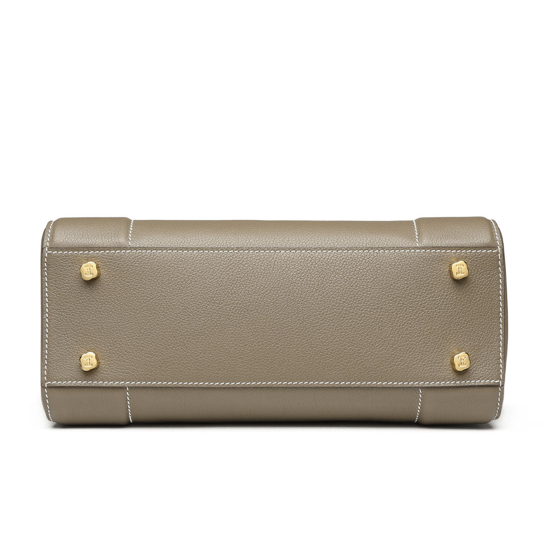 Handmade Etoupe EVE Leather Dome Shell Tote Bag