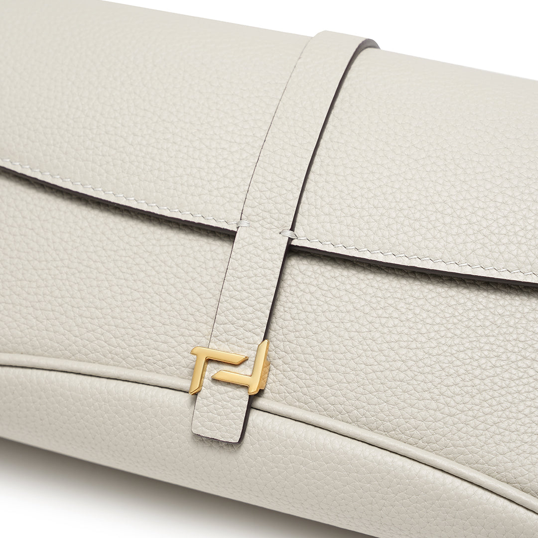 Handmade Gray TOGO Leather Shoulder Bag