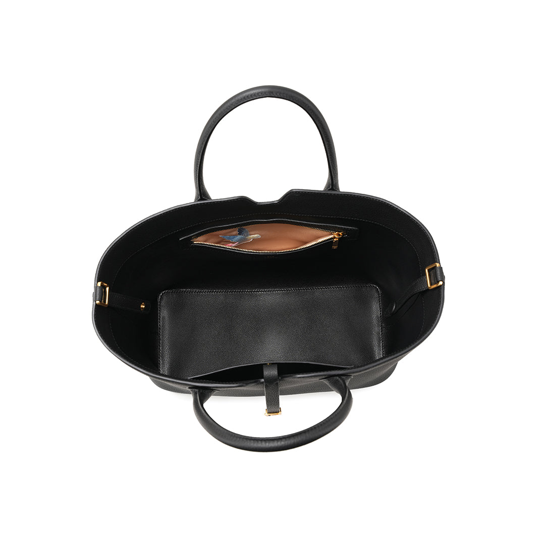 Handmade Black TOGO Leather Tote Bag