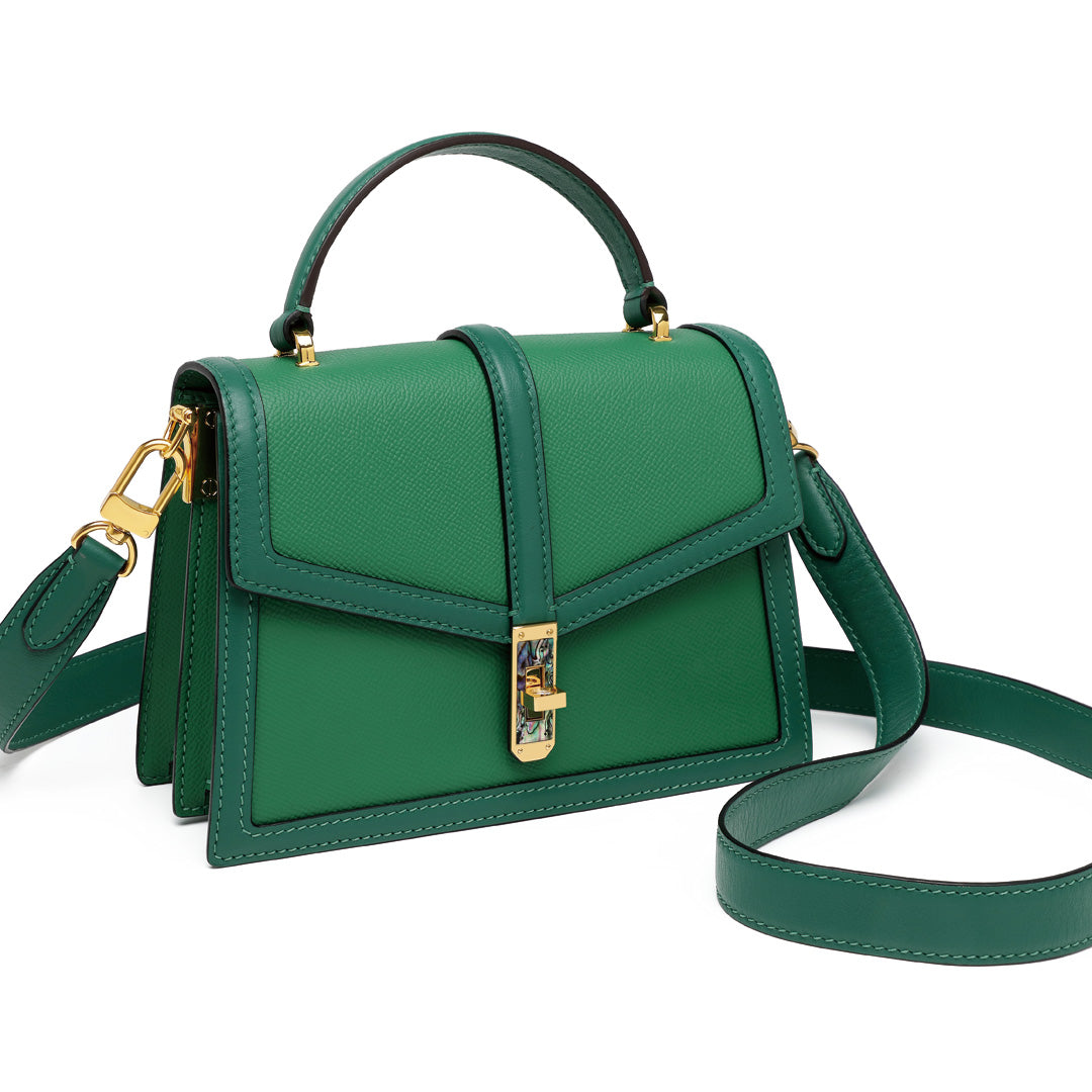Handmade Green EP SWIFT Leather Organ Crossbody Bag