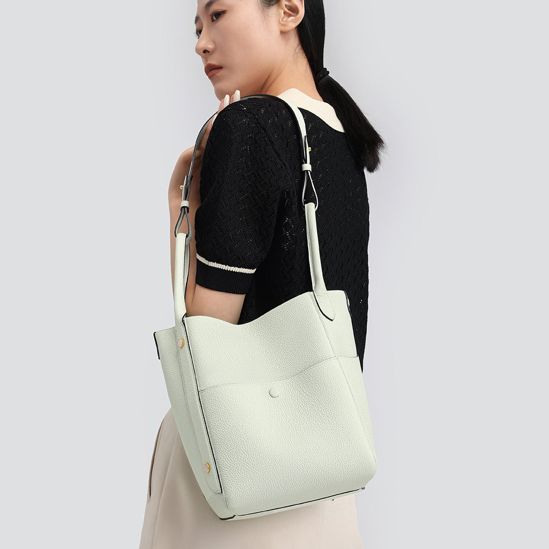 Handmade Light Green TOGO Leather Picotin Tote Bag