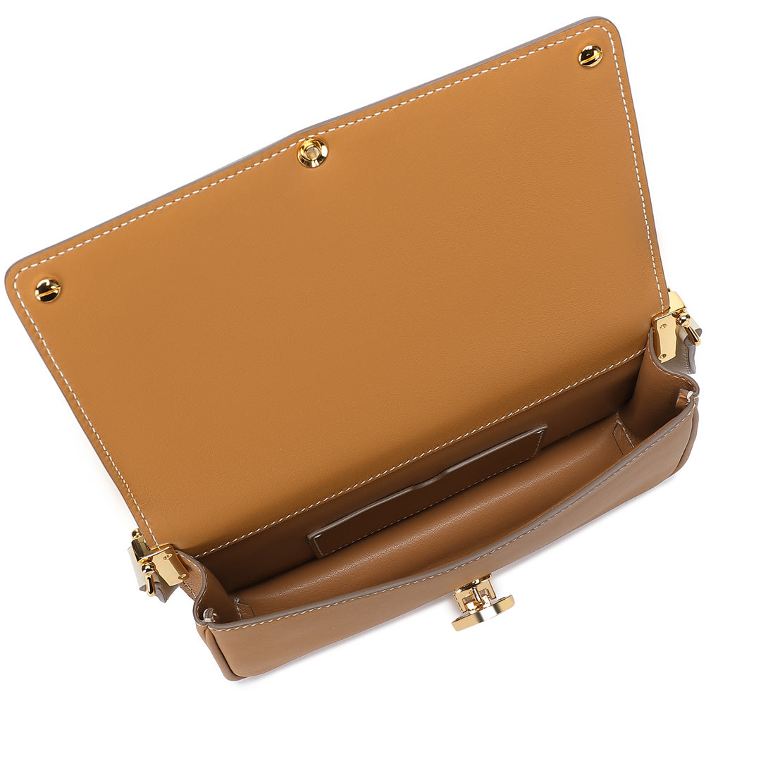 Handmade Biscuit SWIFT Leather Crossbody Gemini Saddle Bag
