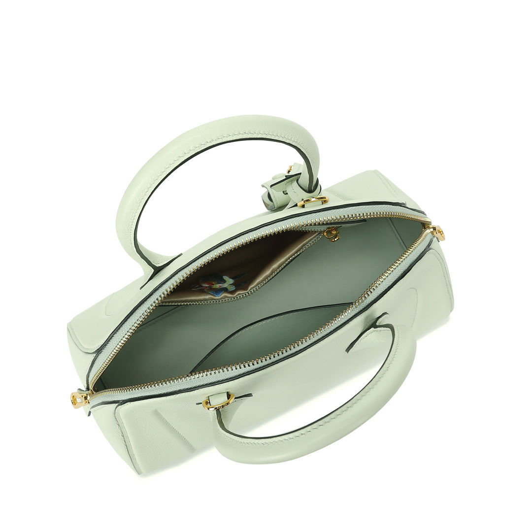 Handmade Green EVE Leather Dome Shell Tote Bags