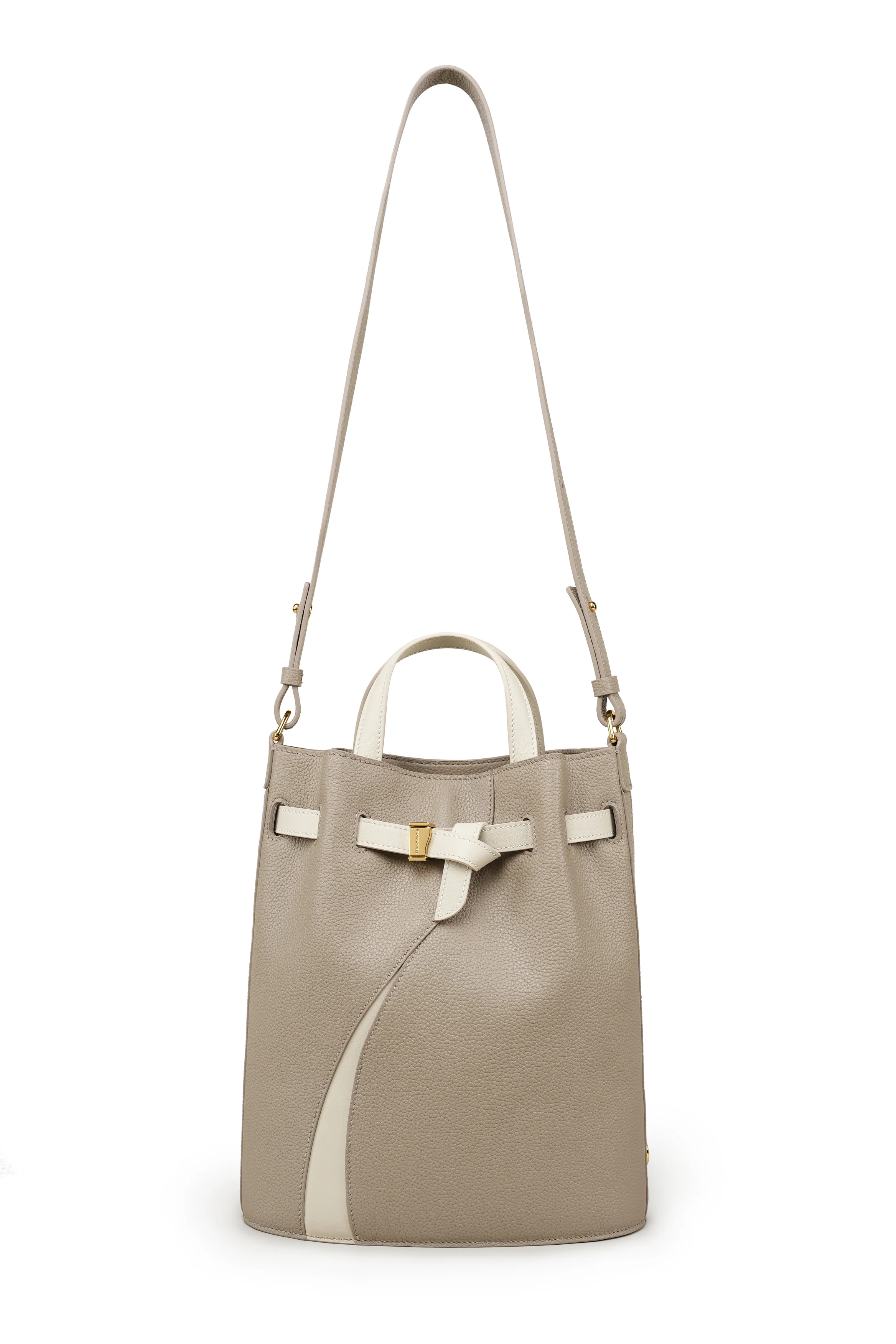 Functional Leather Bucket Bag Small Size