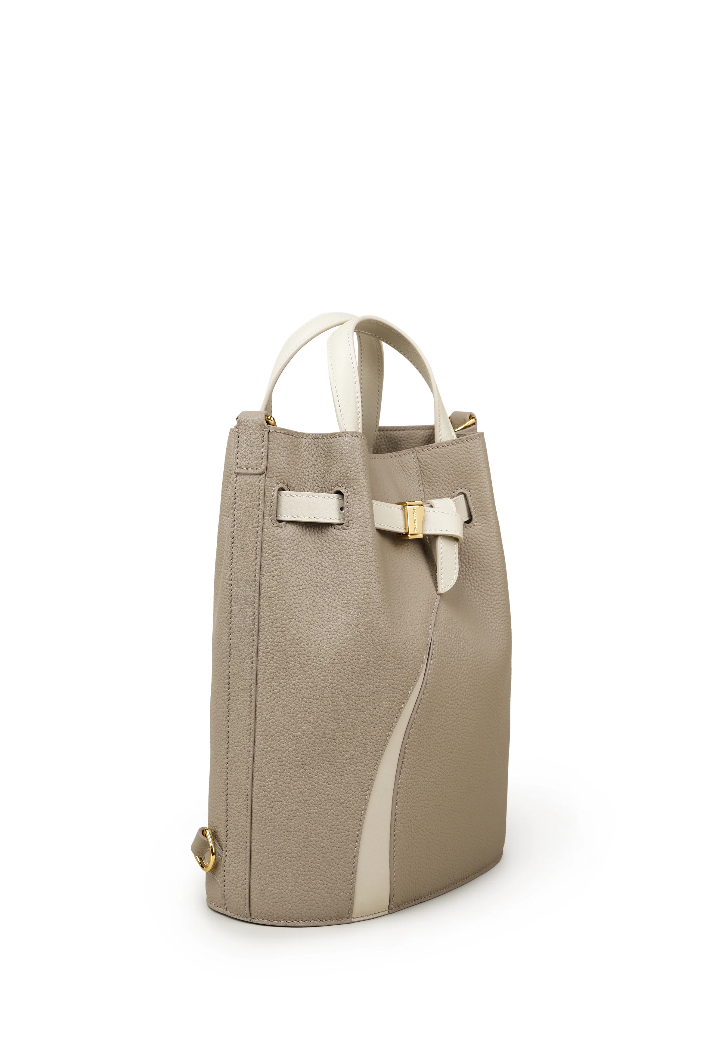 Functional Leather Bucket Bag Small Size