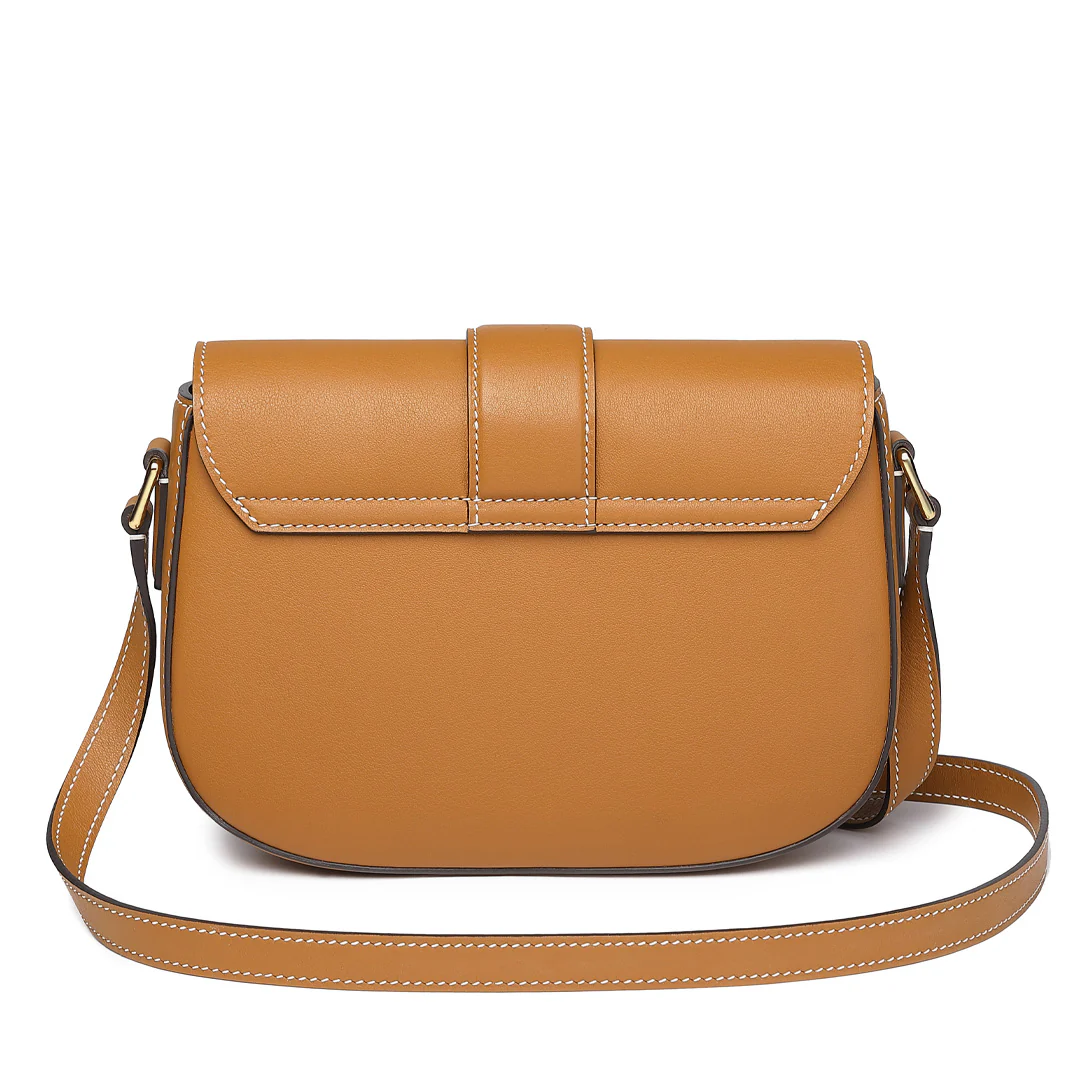 Handmade SWIFT Leather Crossbody Flap Saddle Bag